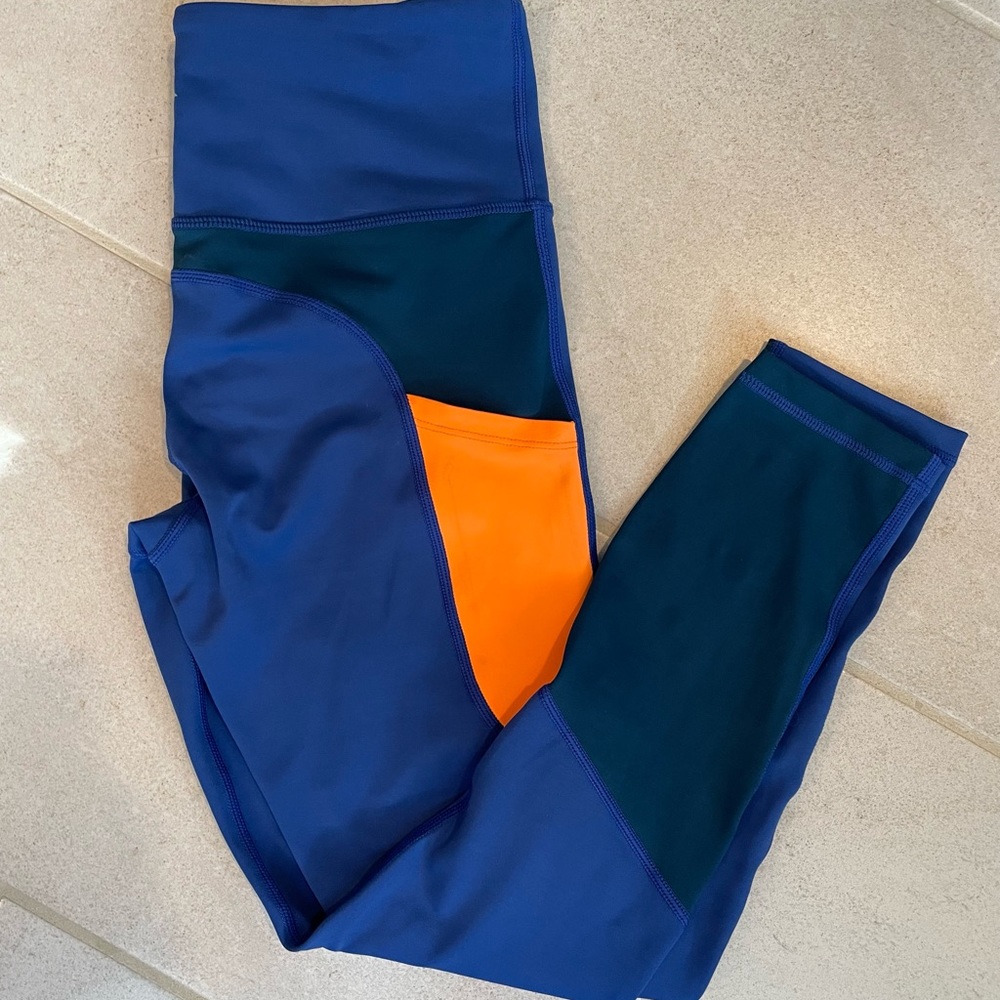 Zyia Neon Orange Curve Pocket Light n Tight Hi-Rise 7/8 24" - size 4